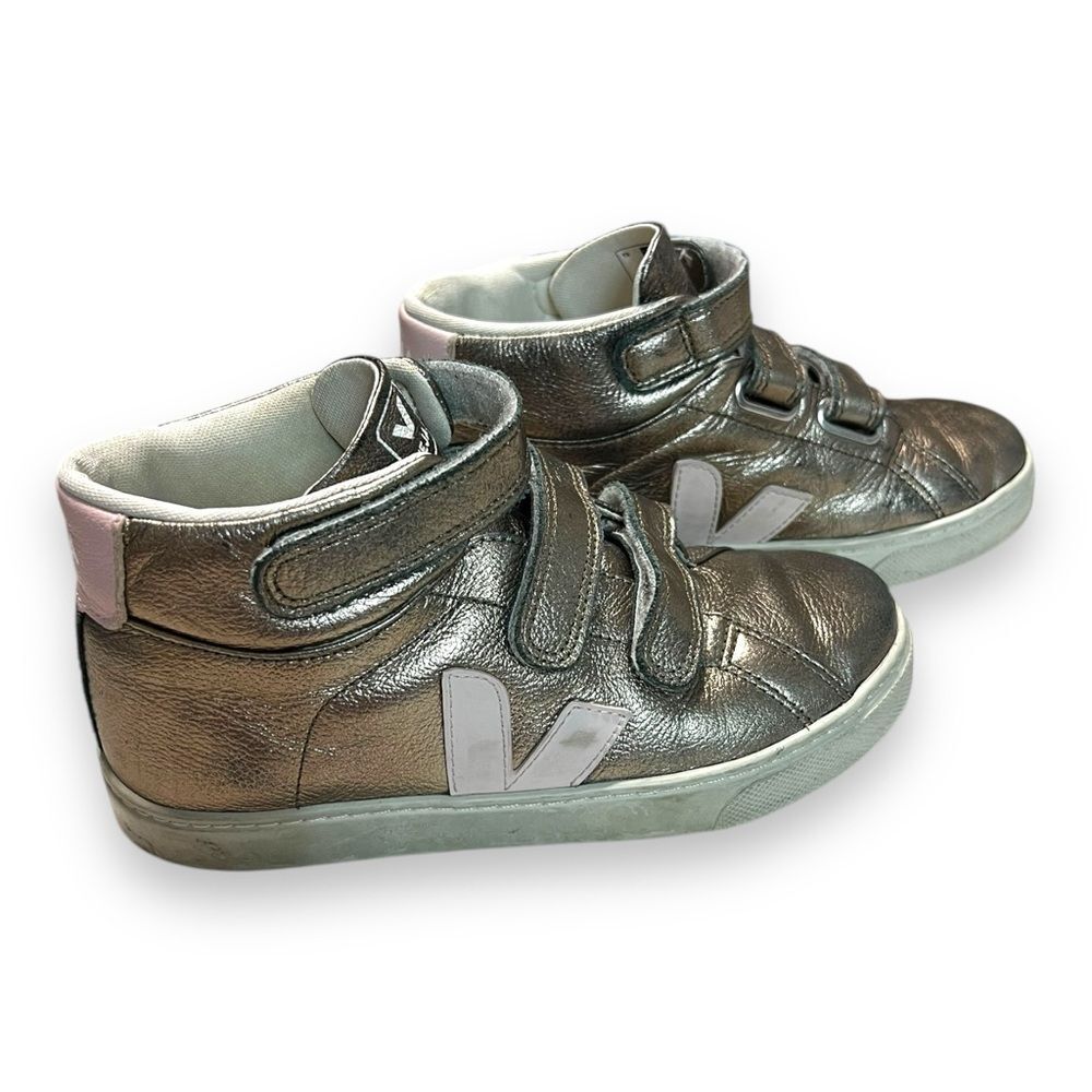 VEJA Kids Girls Esplar Mid Leather Petale Shoes ChromeFree Geather Gold Size 4